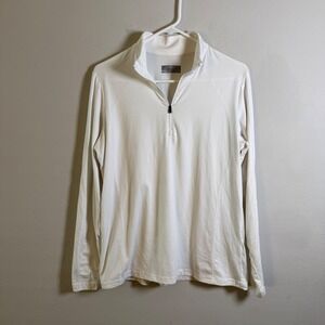Callaway Weather Series Womens Large White Quarter Zip Pullover Golf Top L
